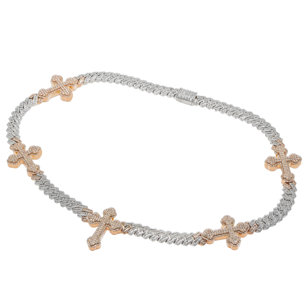 BAGUETTE CUBAN CROSS CHAIN