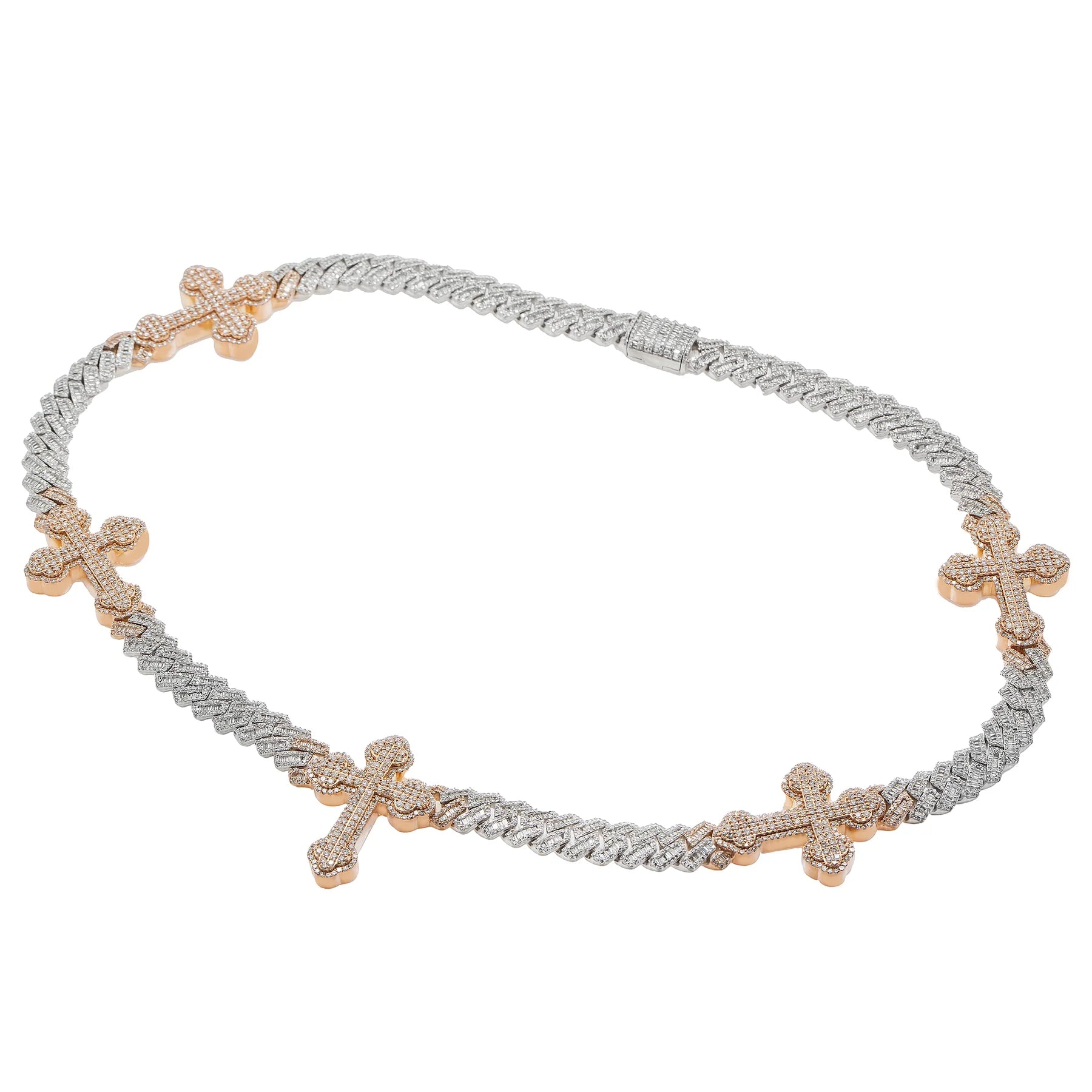 BAGUETTE CUBAN CROSS CHAIN