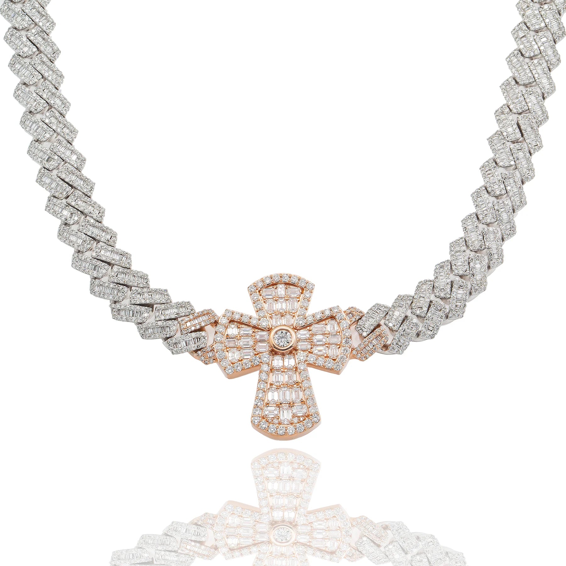 BAGUETTE CUBAN CROSS CHAIN