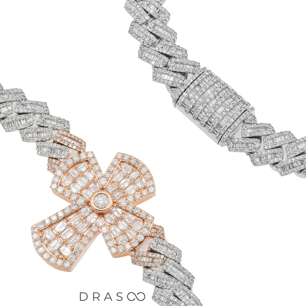 Baguette Cuban Single Cross Chain