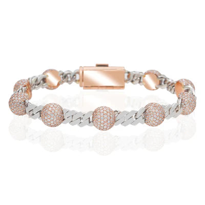 Diamond Cuban Ball Bracelet