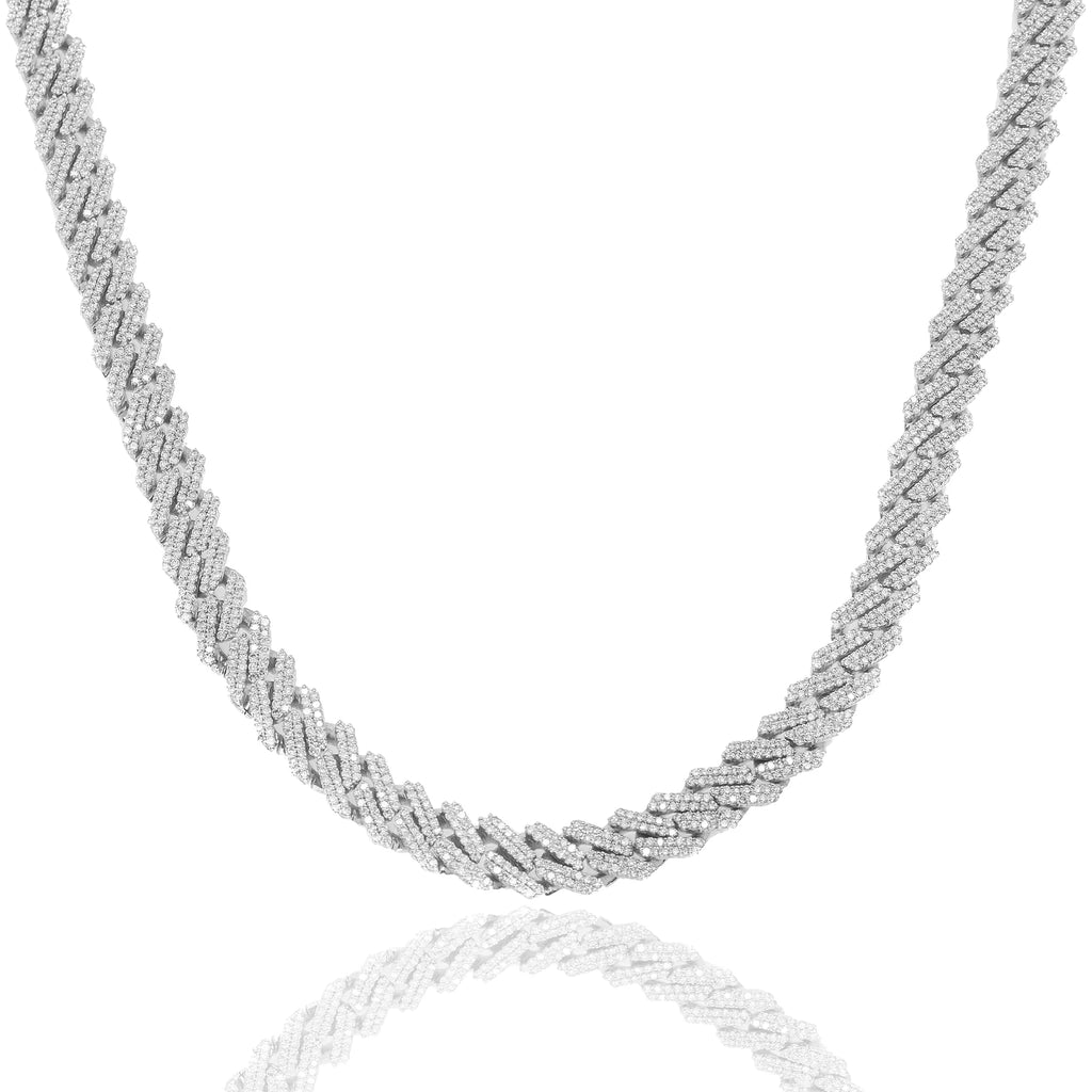 PRONG SET CUBAN CHAIN