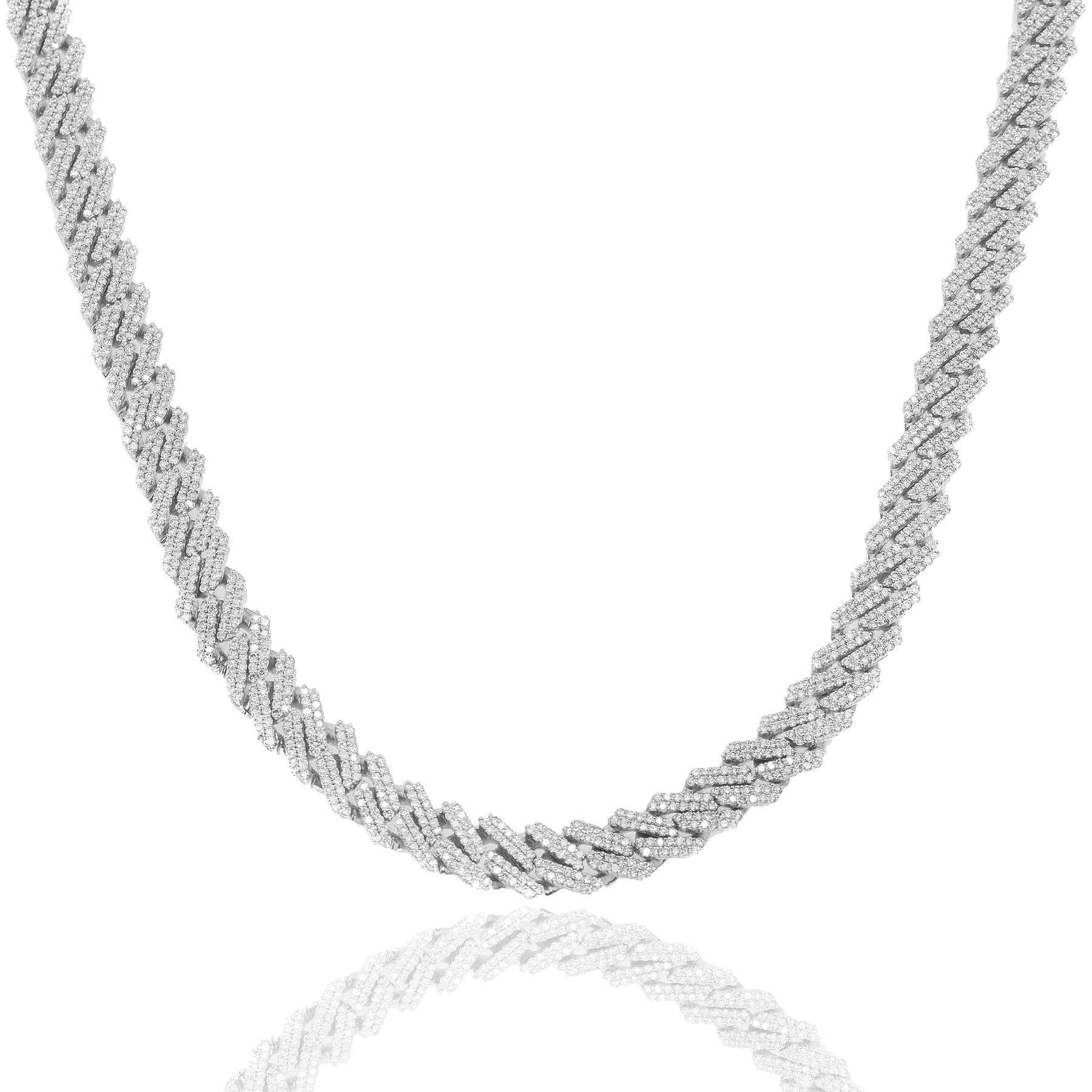 PRONG SET CUBAN CHAIN