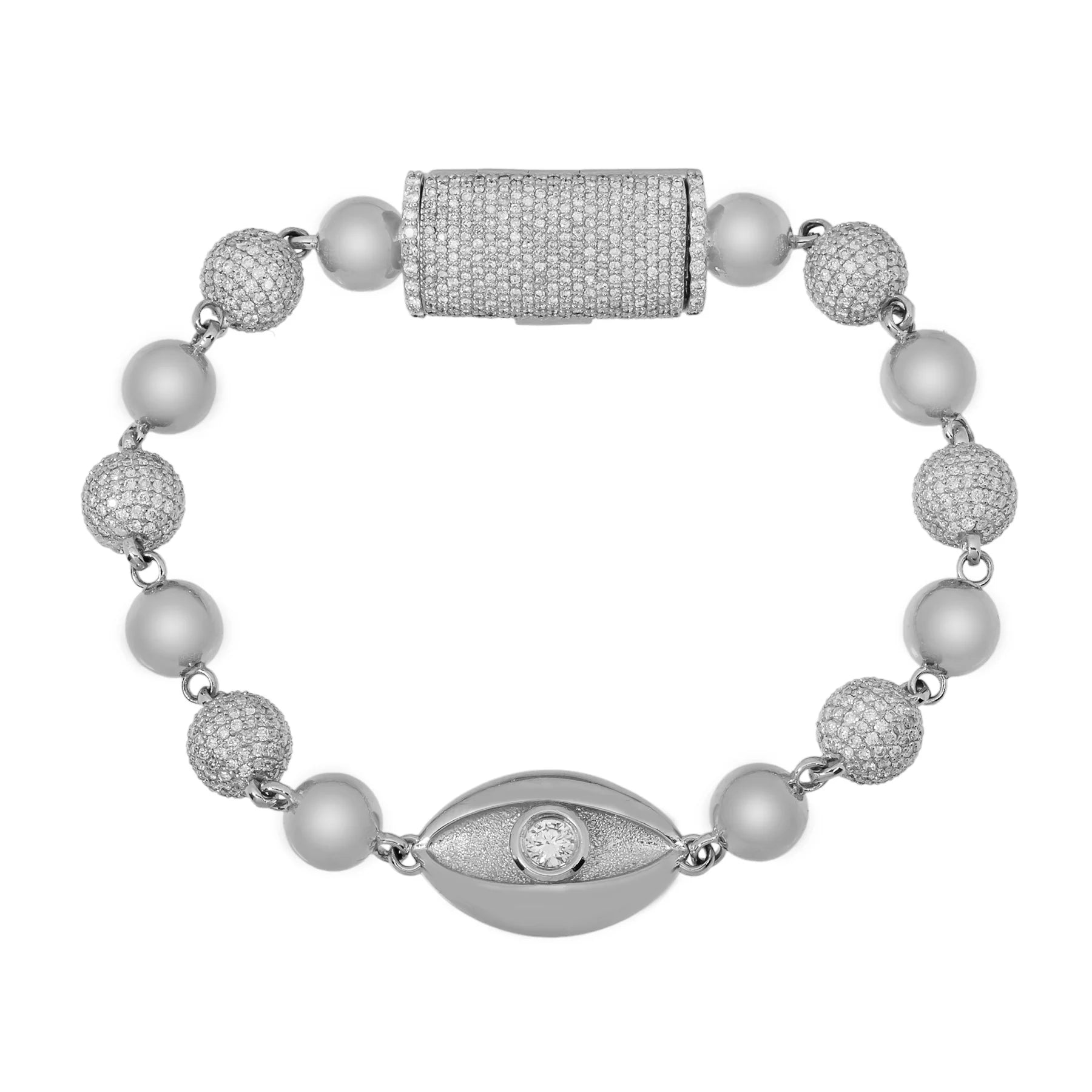 Evil Eye Diamond Ball Bracelet
