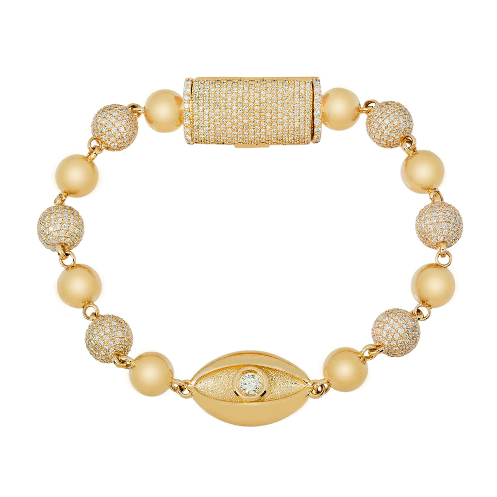 Evil Eye Diamond Ball Bracelet