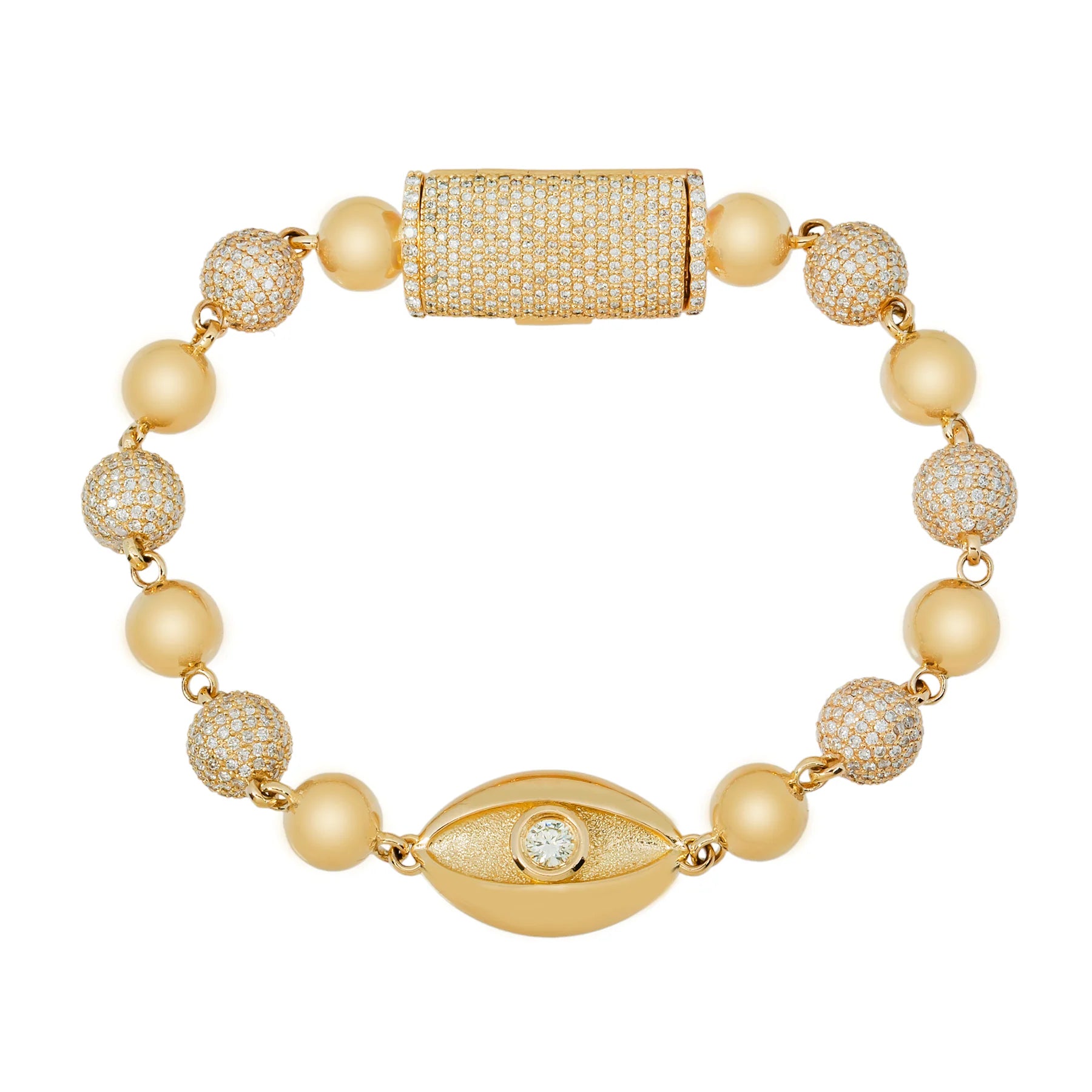 Evil Eye Diamond Ball Bracelet
