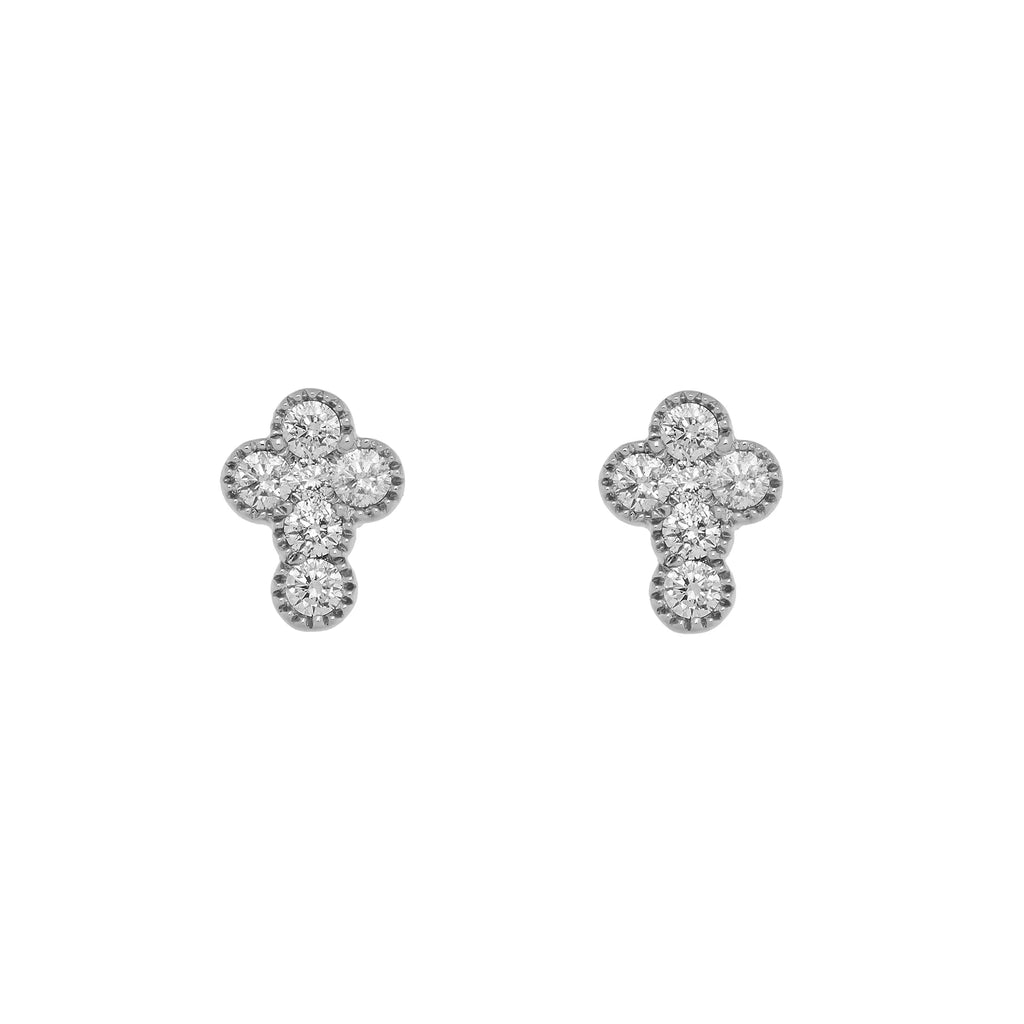 Diamond Cross Earrings