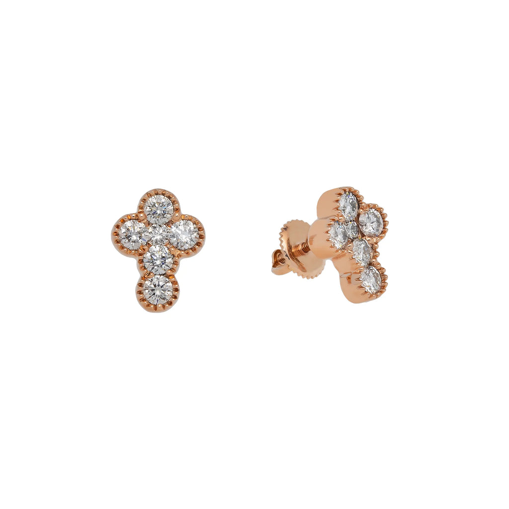 Diamond Cross Earrings