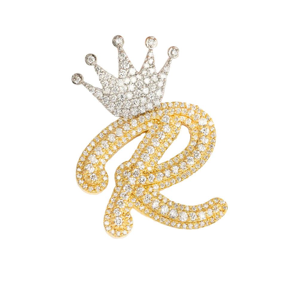 Initial Letter (A-Z) Pendants With Crown