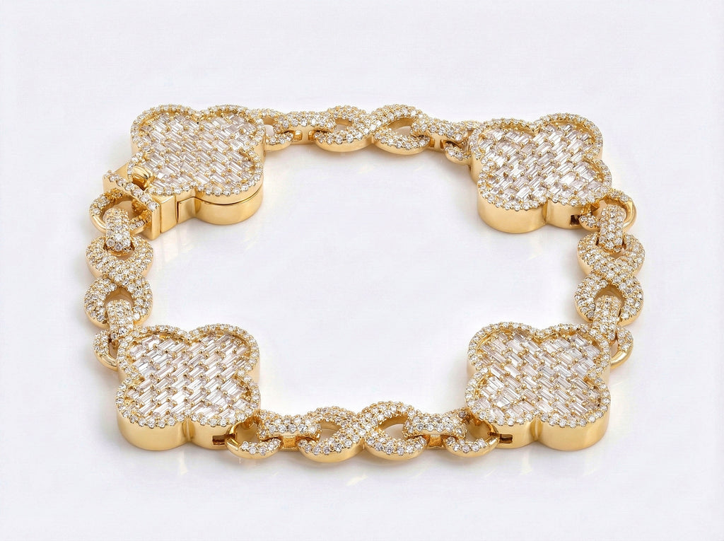 Diamond Clover Link Bracelet