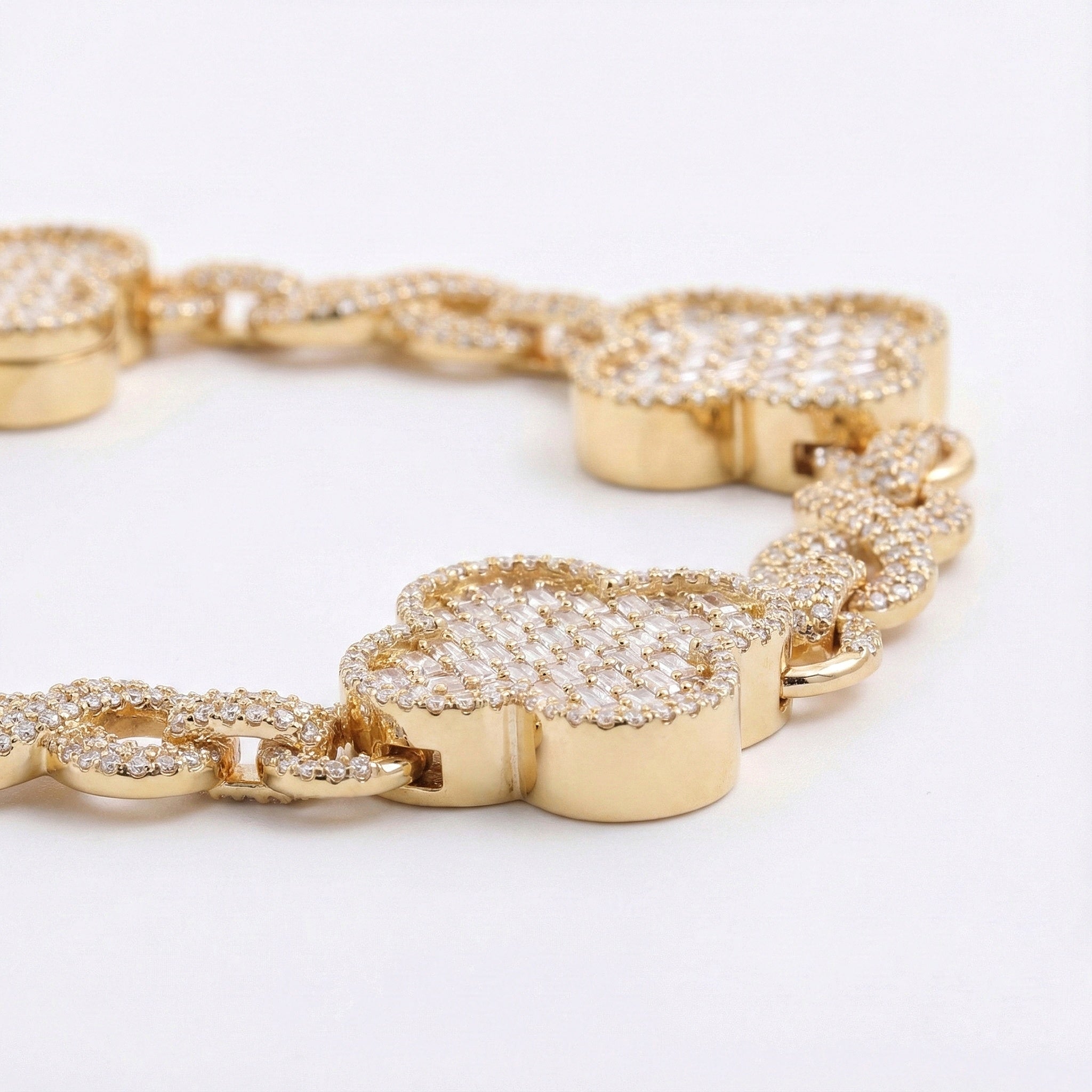 Diamond Clover Link Bracelet