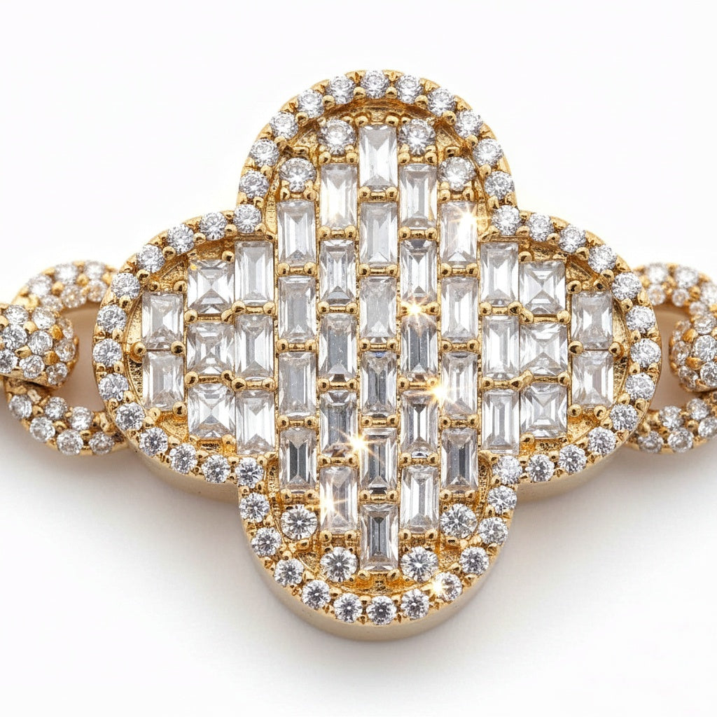 Diamond Clover Link Bracelet