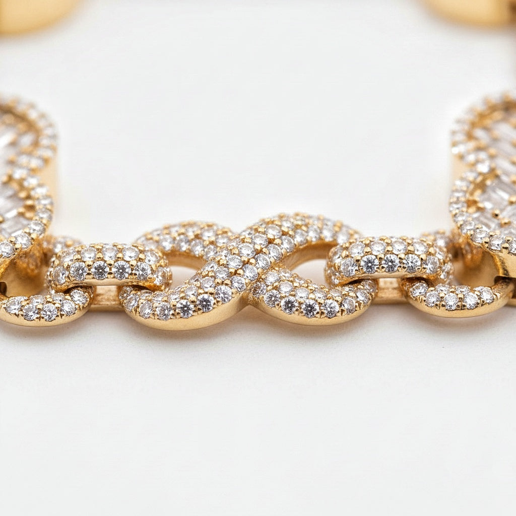 Diamond Clover Link Bracelet