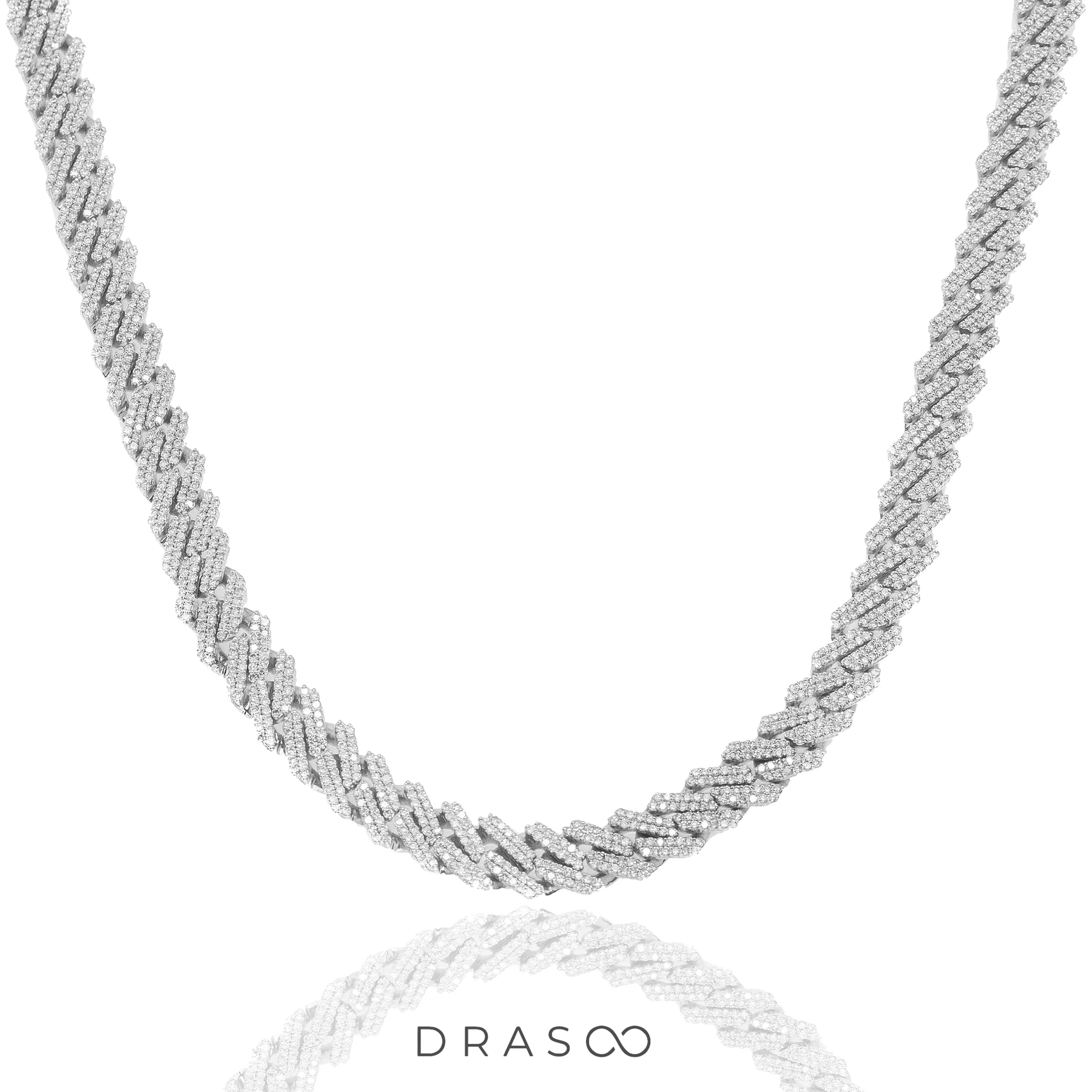 PRONG SET CUBAN CHAIN