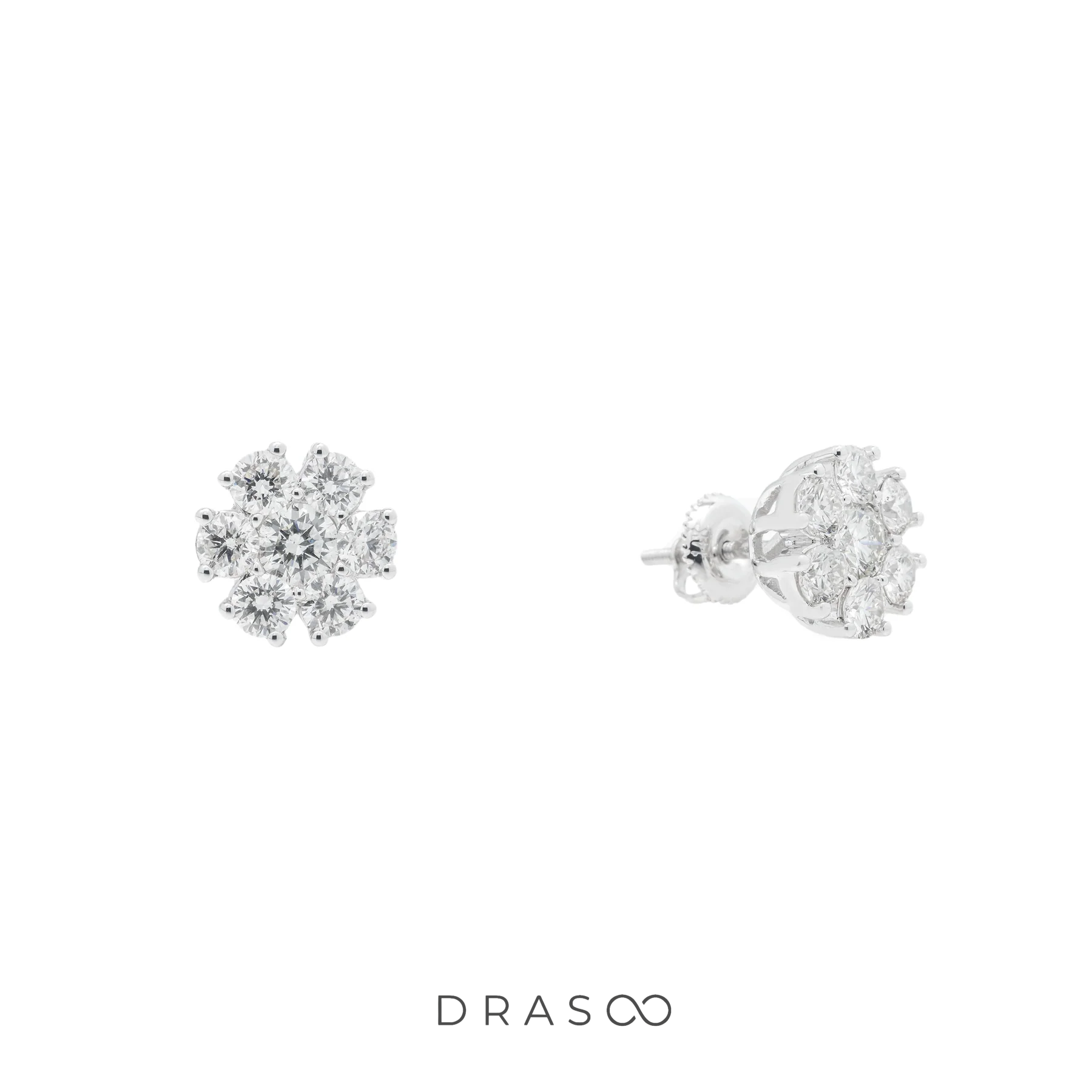 DIAMOND APEX CLUSTER STUDS