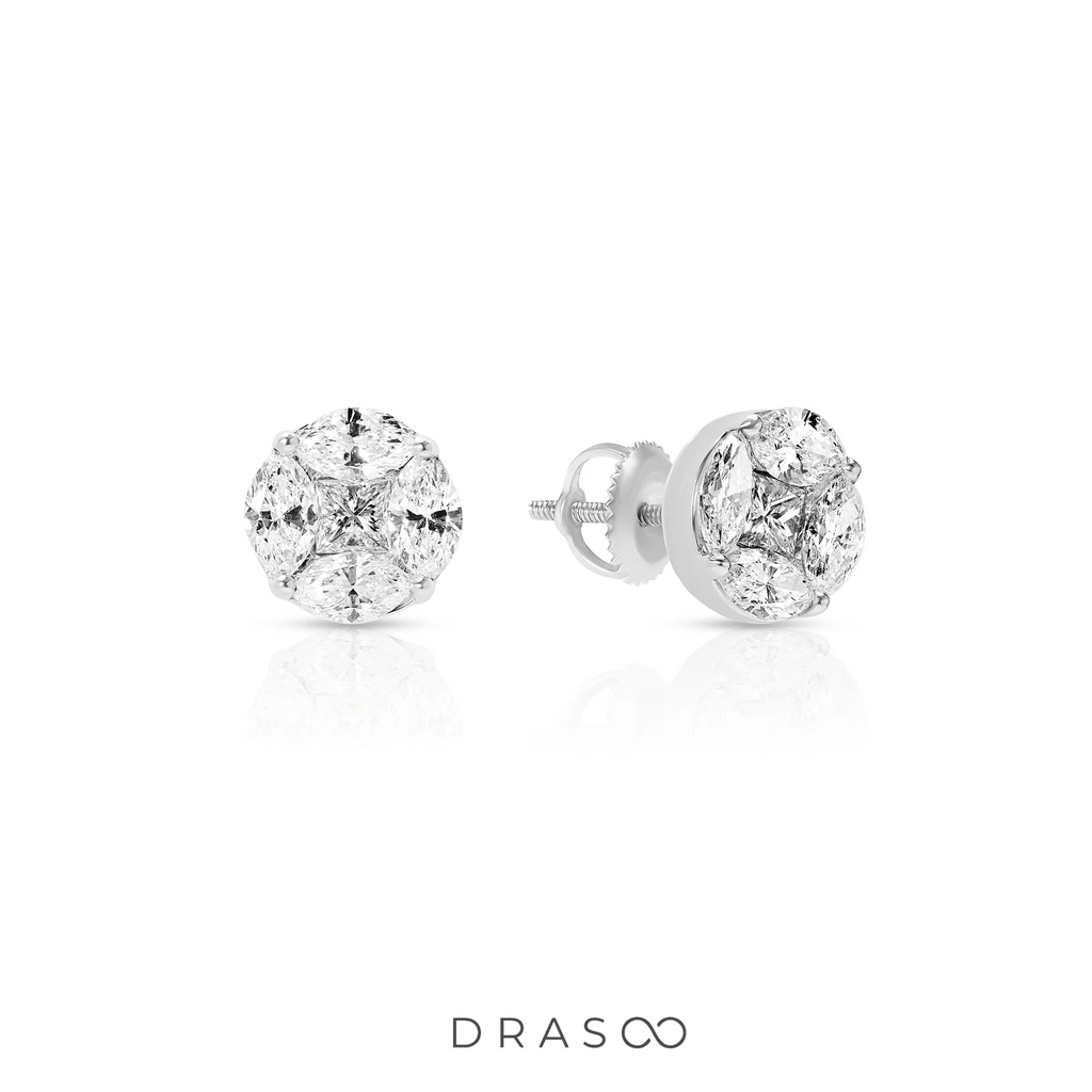 MARQUISE & PRINCESS CUT EARRINGS