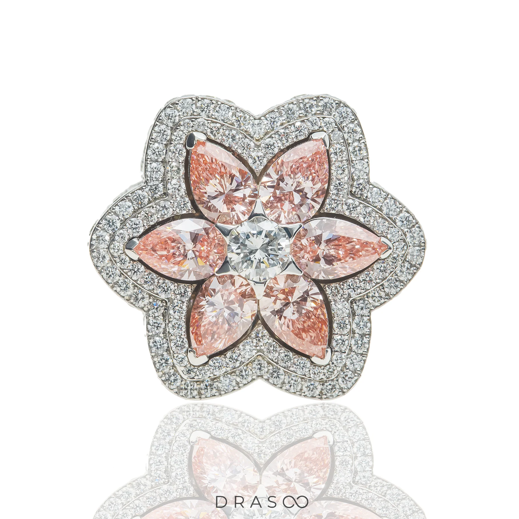 PINK DIAMOND FLOWER RING