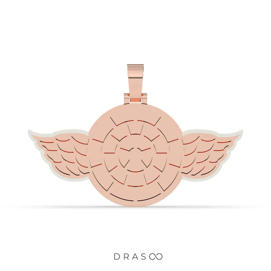ANGEL WINGS DIAMOND ROUND PENDANT