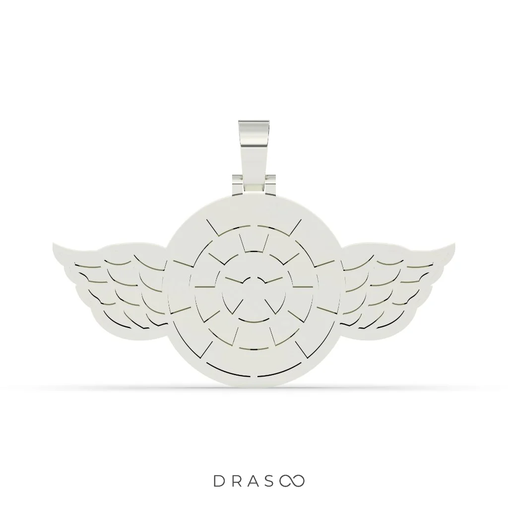 ANGEL WINGS DIAMOND ROUND PENDANT