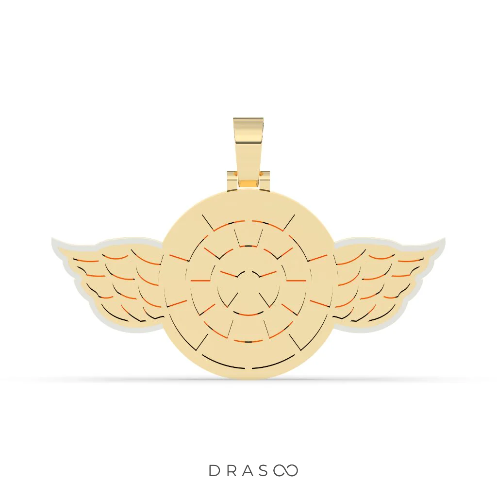 ANGEL WINGS DIAMOND ROUND PENDANT