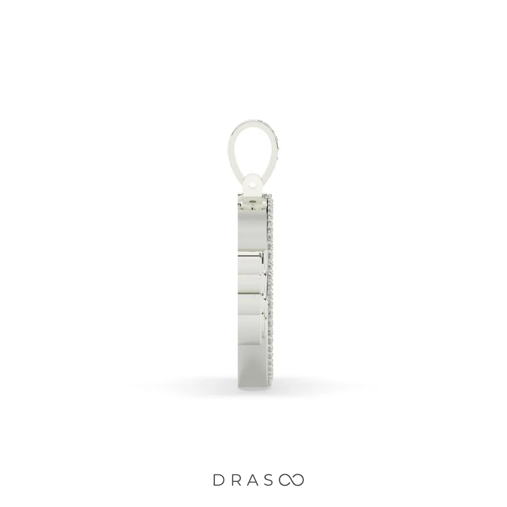ANGEL WINGS DIAMOND ROUND PENDANT