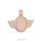 ANGEL WINGS DIAMOND ROUND PENDANT