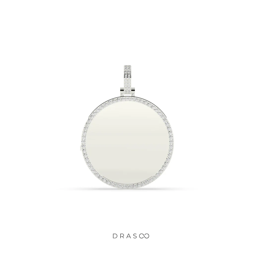 LUXURY DIAMOND OUTLINED DISC PENDANT