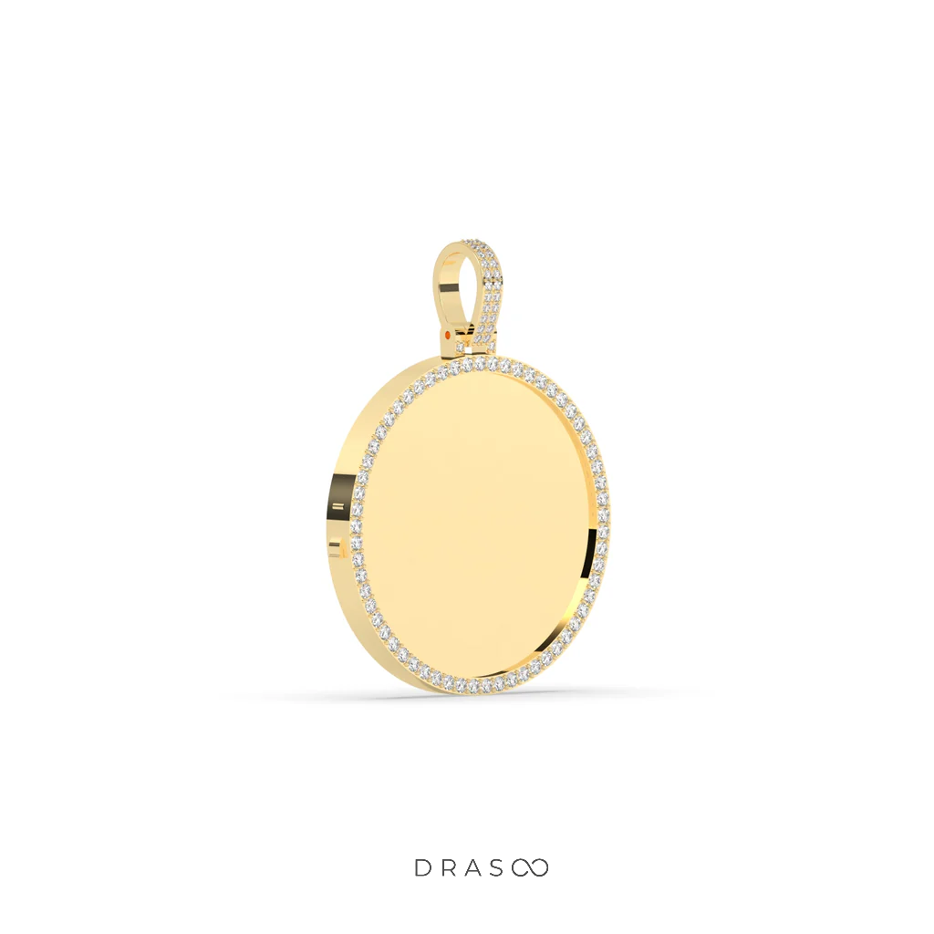 LUXURY DIAMOND OUTLINED DISC PENDANT