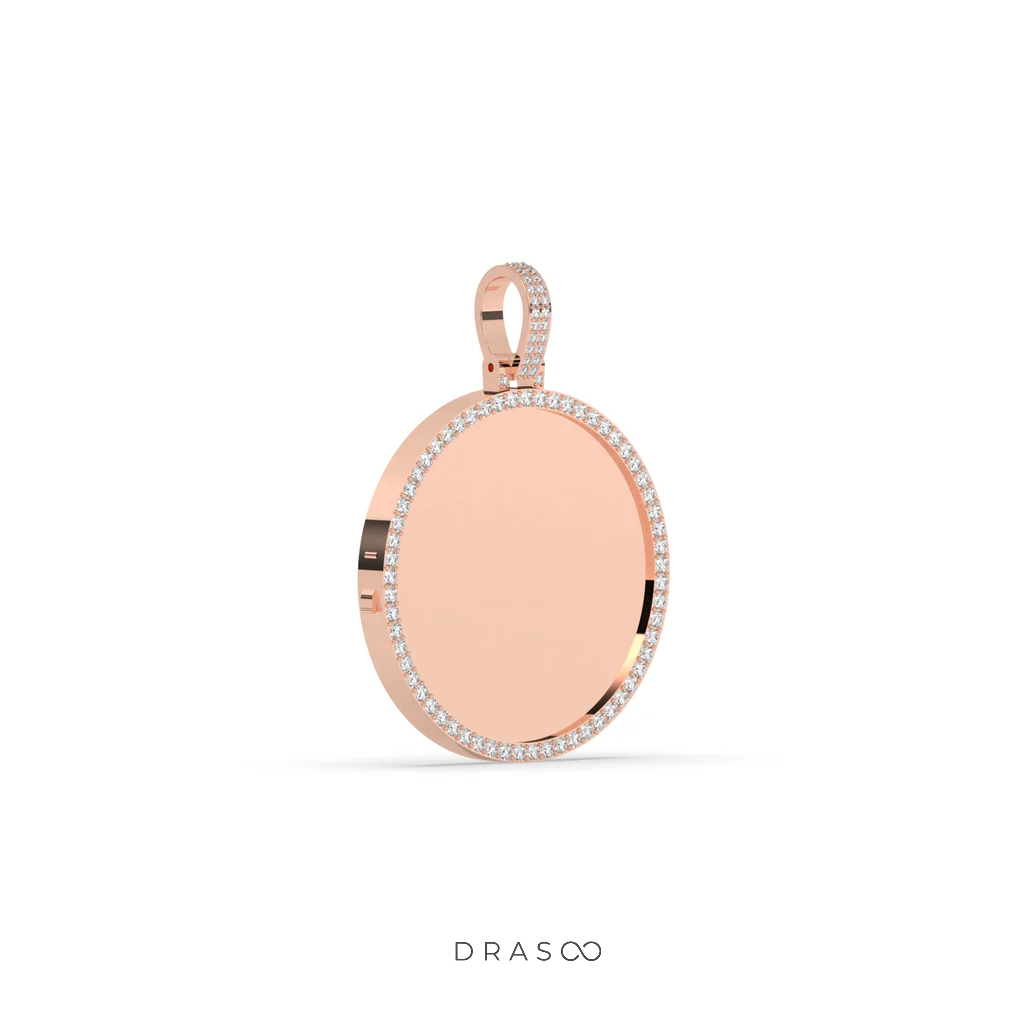 LUXURY DIAMOND OUTLINED DISC PENDANT