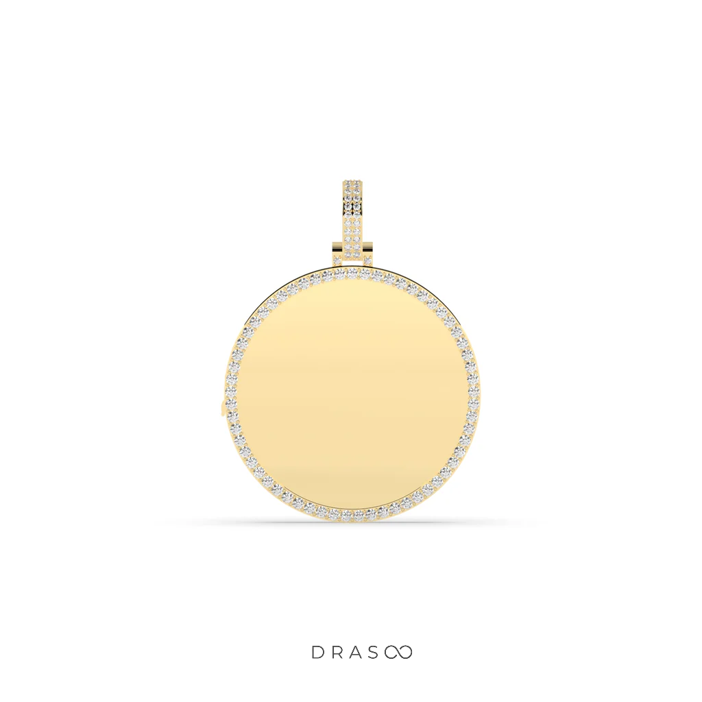 LUXURY DIAMOND OUTLINED DISC PENDANT