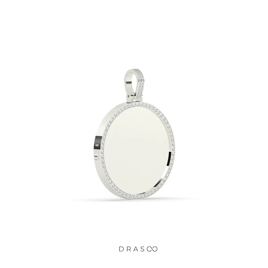 LUXURY DIAMOND OUTLINED DISC PENDANT