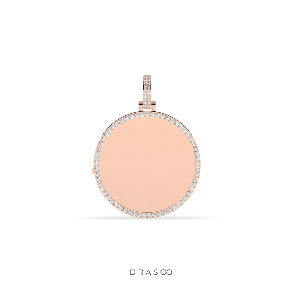 LUXURY DIAMOND OUTLINED DISC PENDANT