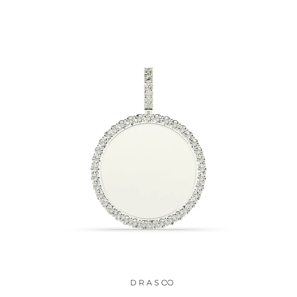 ROUND GOLD PENDANT WITH DIAMONDS