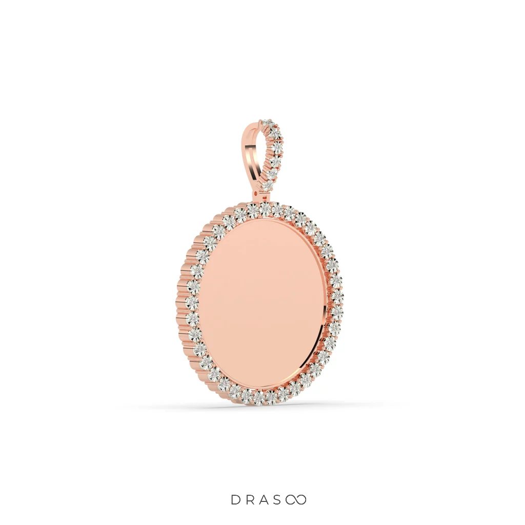 ROUND GOLD PENDANT WITH DIAMONDS