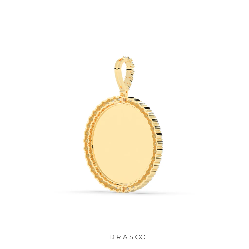 ROUND GOLD PENDANT WITH DIAMONDS