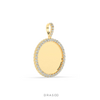 ROUND GOLD PENDANT WITH DIAMONDS