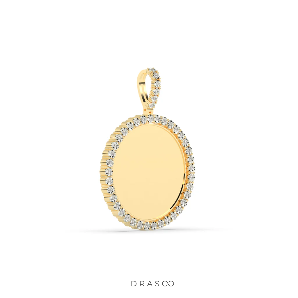 ROUND GOLD PENDANT WITH DIAMONDS