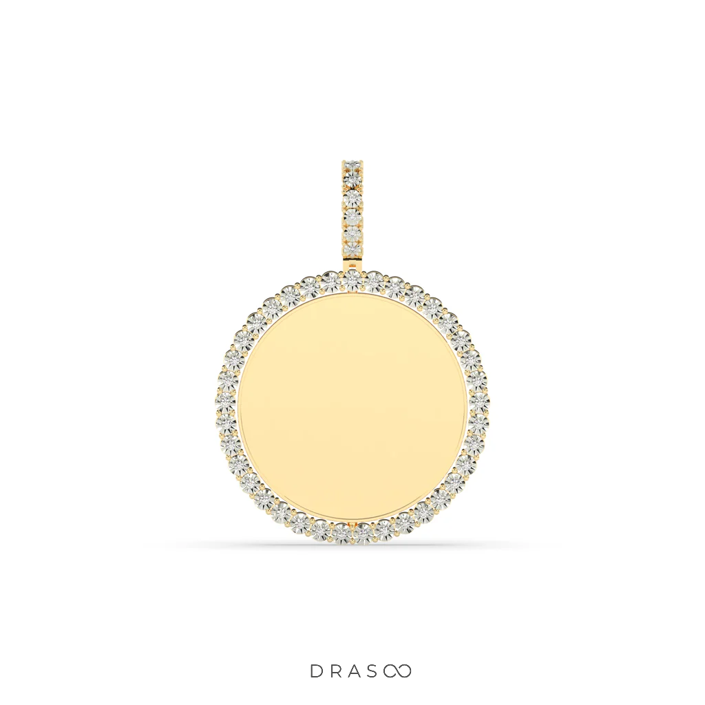 ROUND GOLD PENDANT WITH DIAMONDS