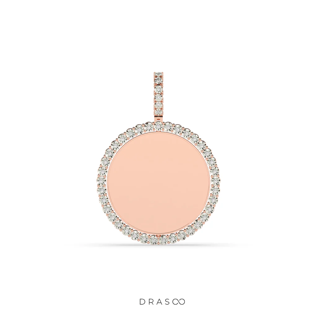 ROUND GOLD PENDANT WITH DIAMONDS