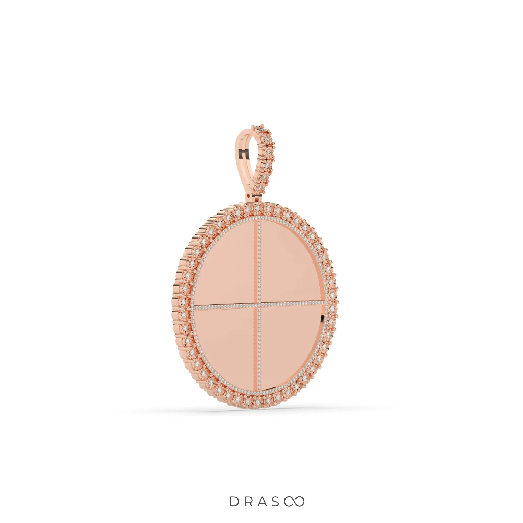 QUADRANT STYLE GOLD ROUND PENDANT