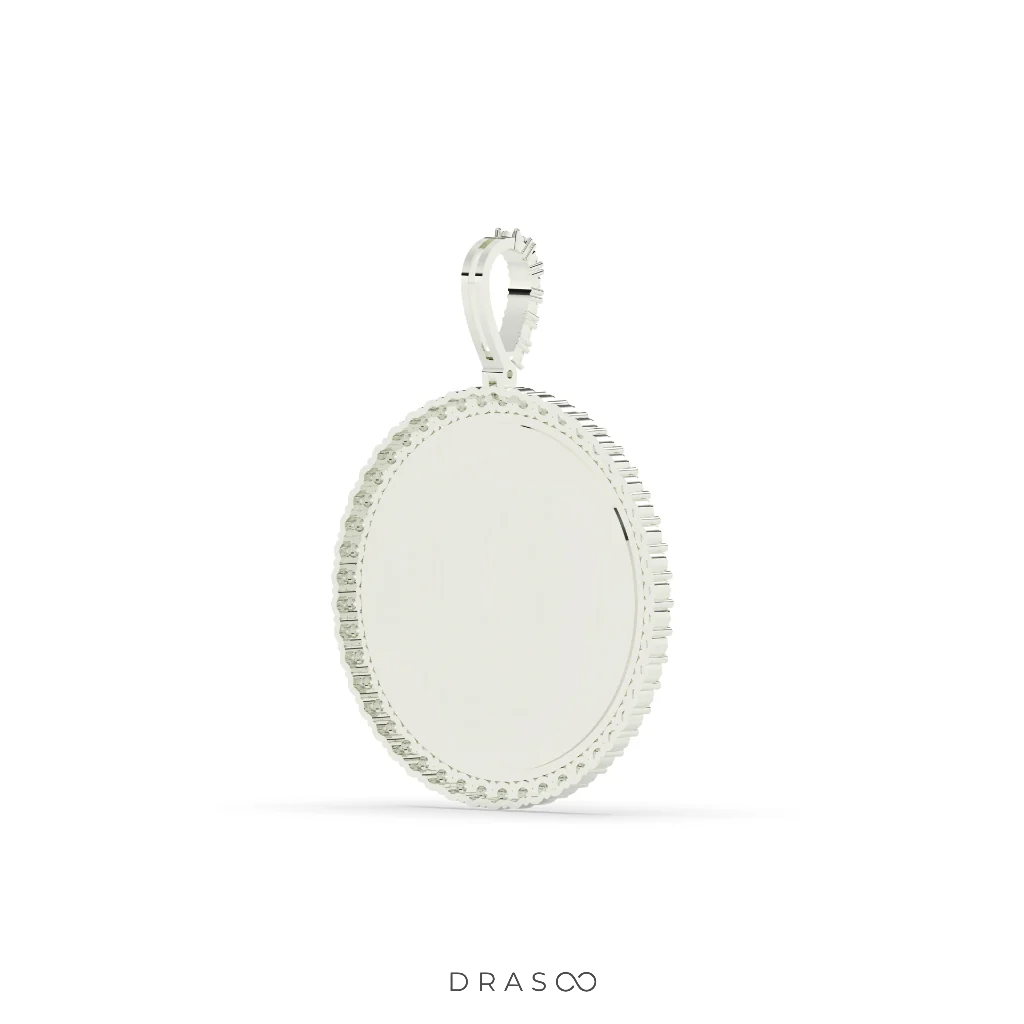 QUADRANT STYLE GOLD ROUND PENDANT