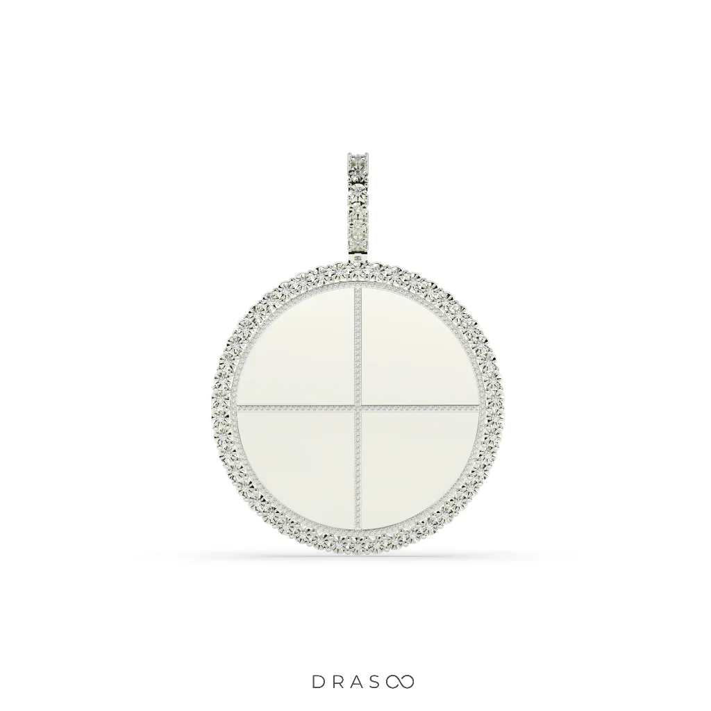 QUADRANT STYLE GOLD ROUND PENDANT