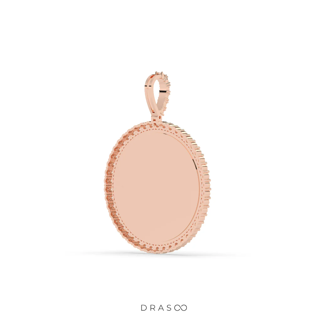 QUADRANT STYLE GOLD ROUND PENDANT