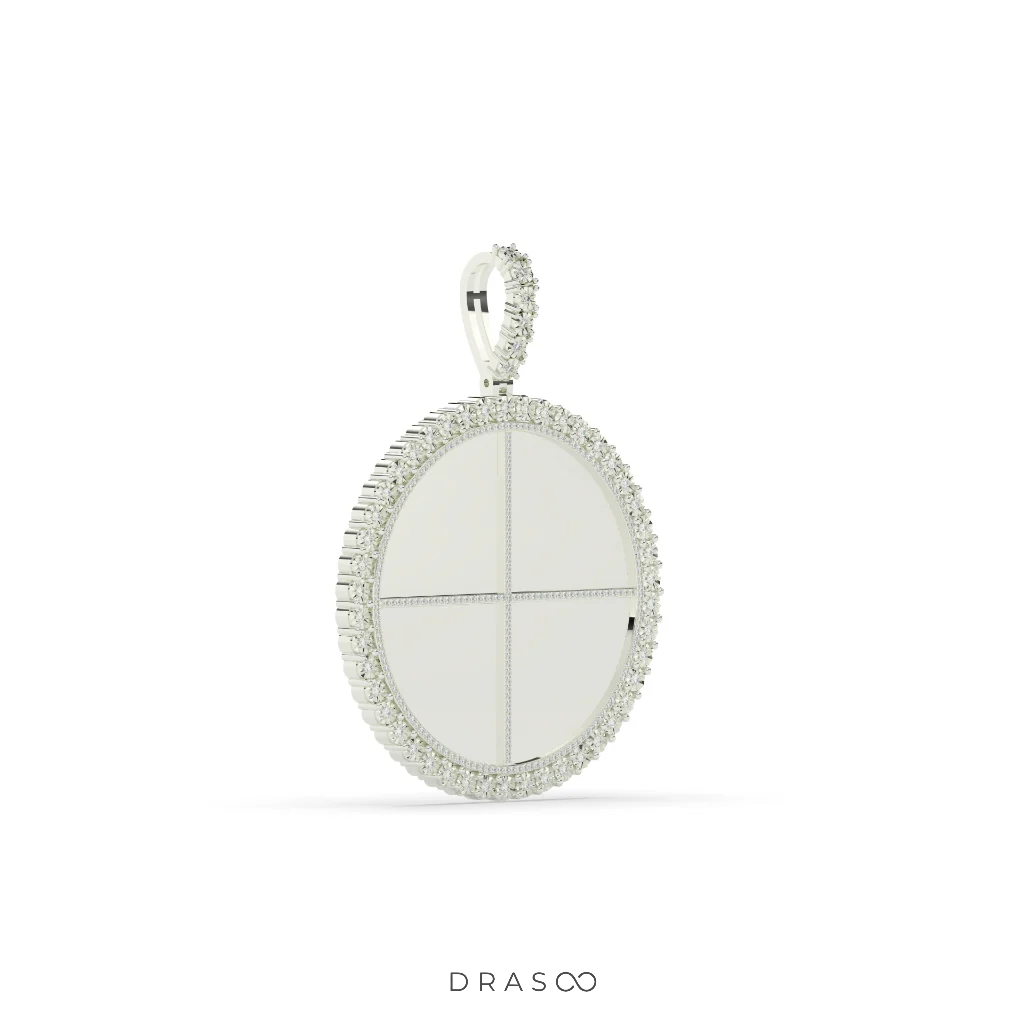 QUADRANT STYLE GOLD ROUND PENDANT