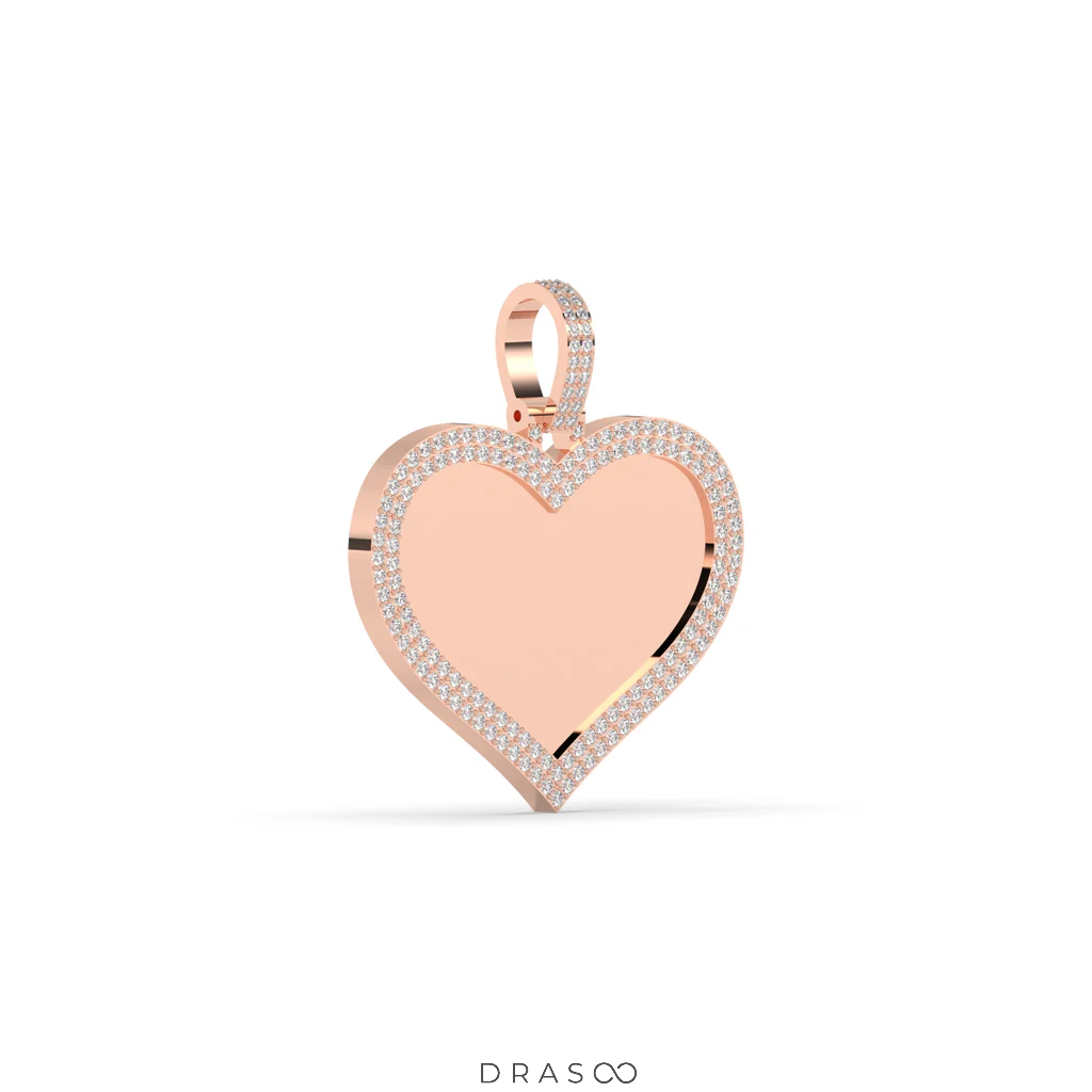 FULL HEART DIAMOND BORDER PENDANT