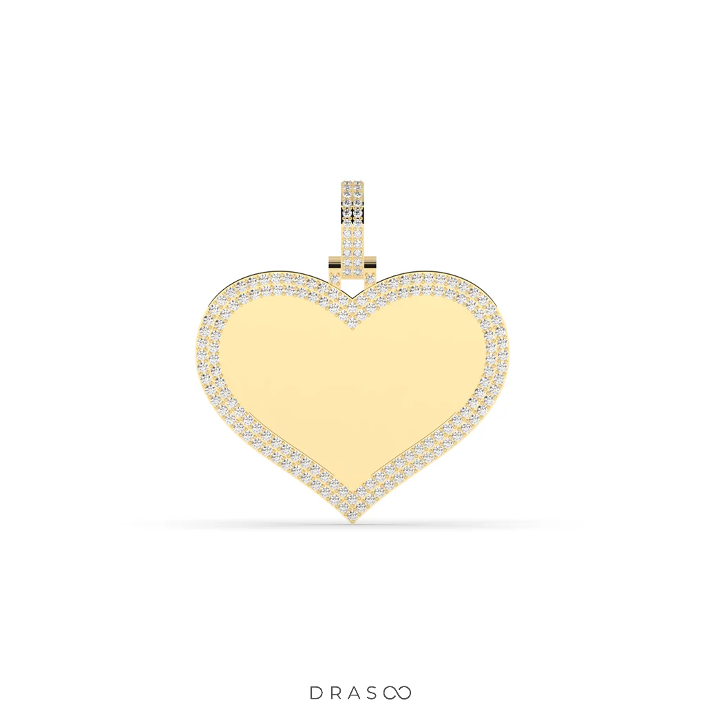 FULL HEART DIAMOND BORDER PENDANT