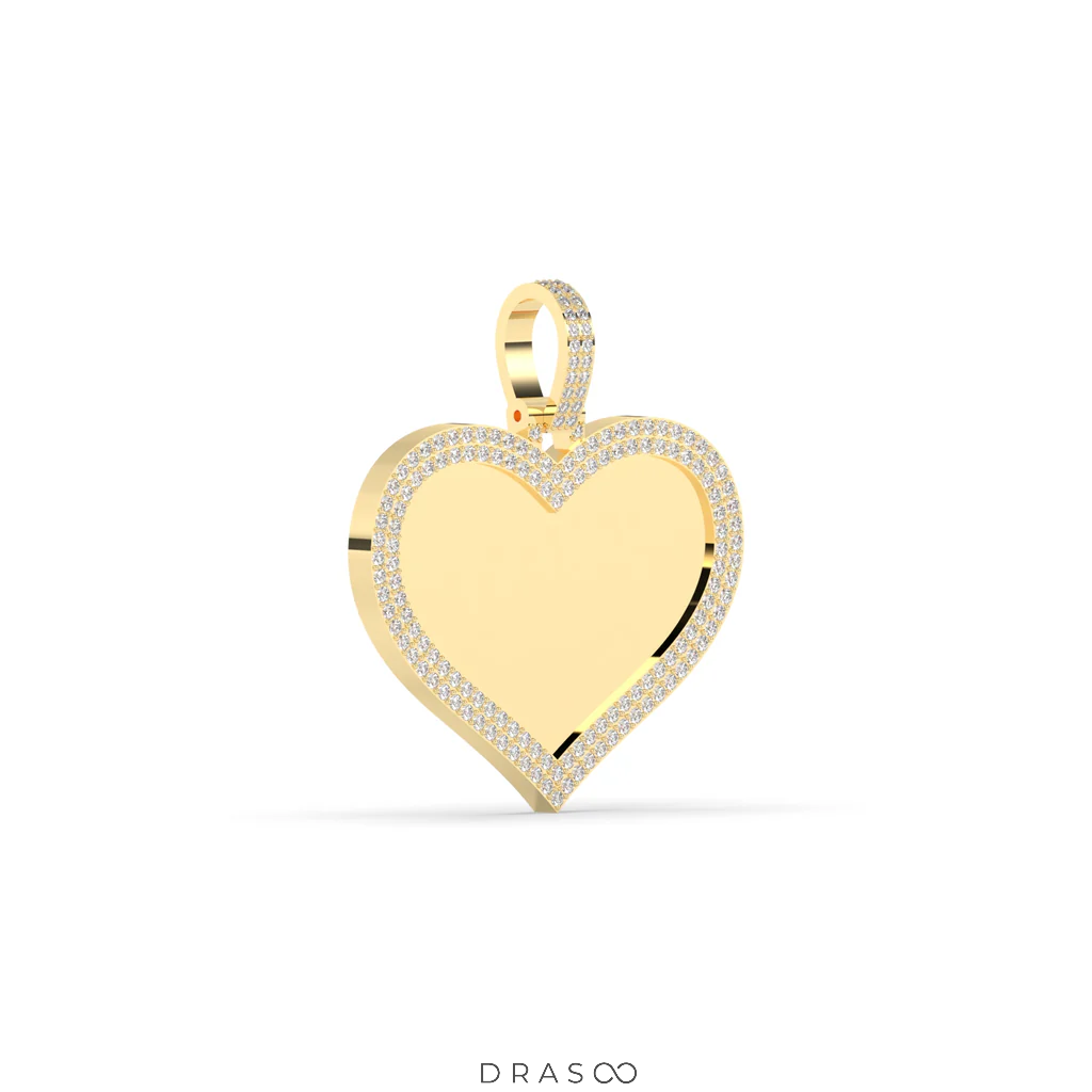 FULL HEART DIAMOND BORDER PENDANT