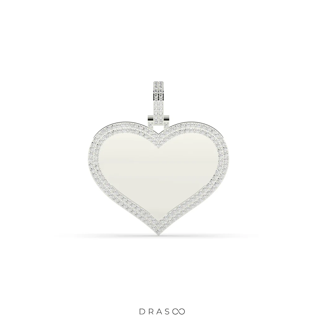 FULL HEART DIAMOND BORDER PENDANT