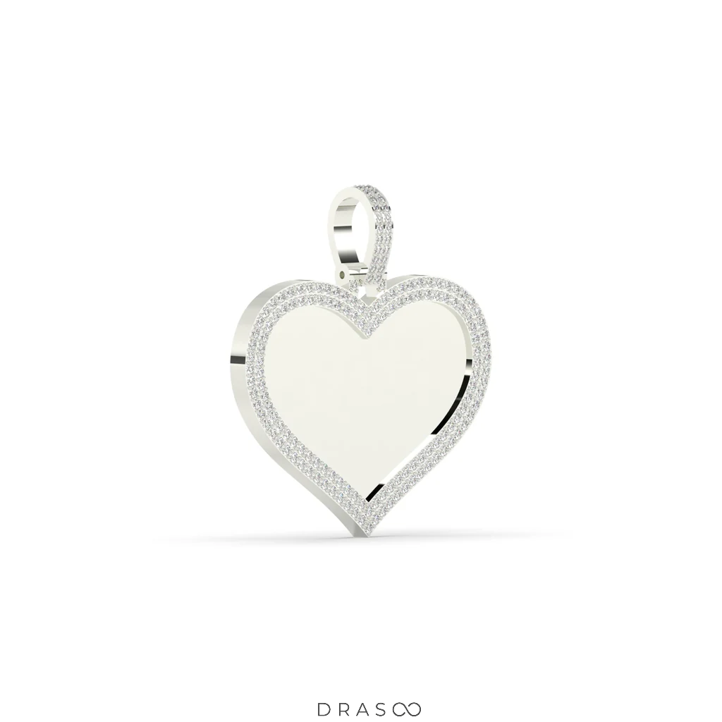 FULL HEART DIAMOND BORDER PENDANT