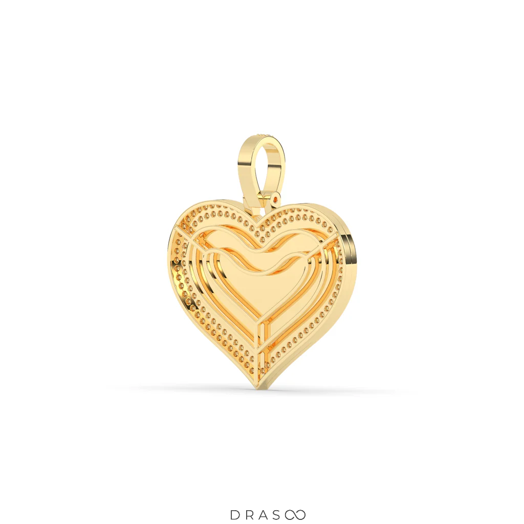 FULL HEART DIAMOND BORDER PENDANT